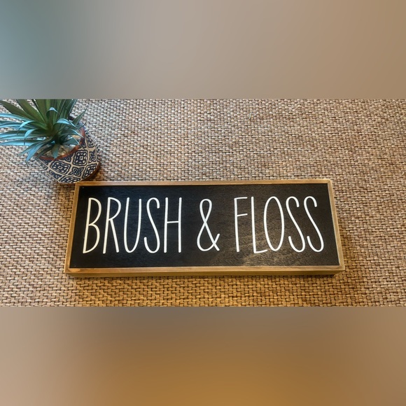 Floss Sign Wall Decor | Brush Floss Wooden Sign | Poshmark